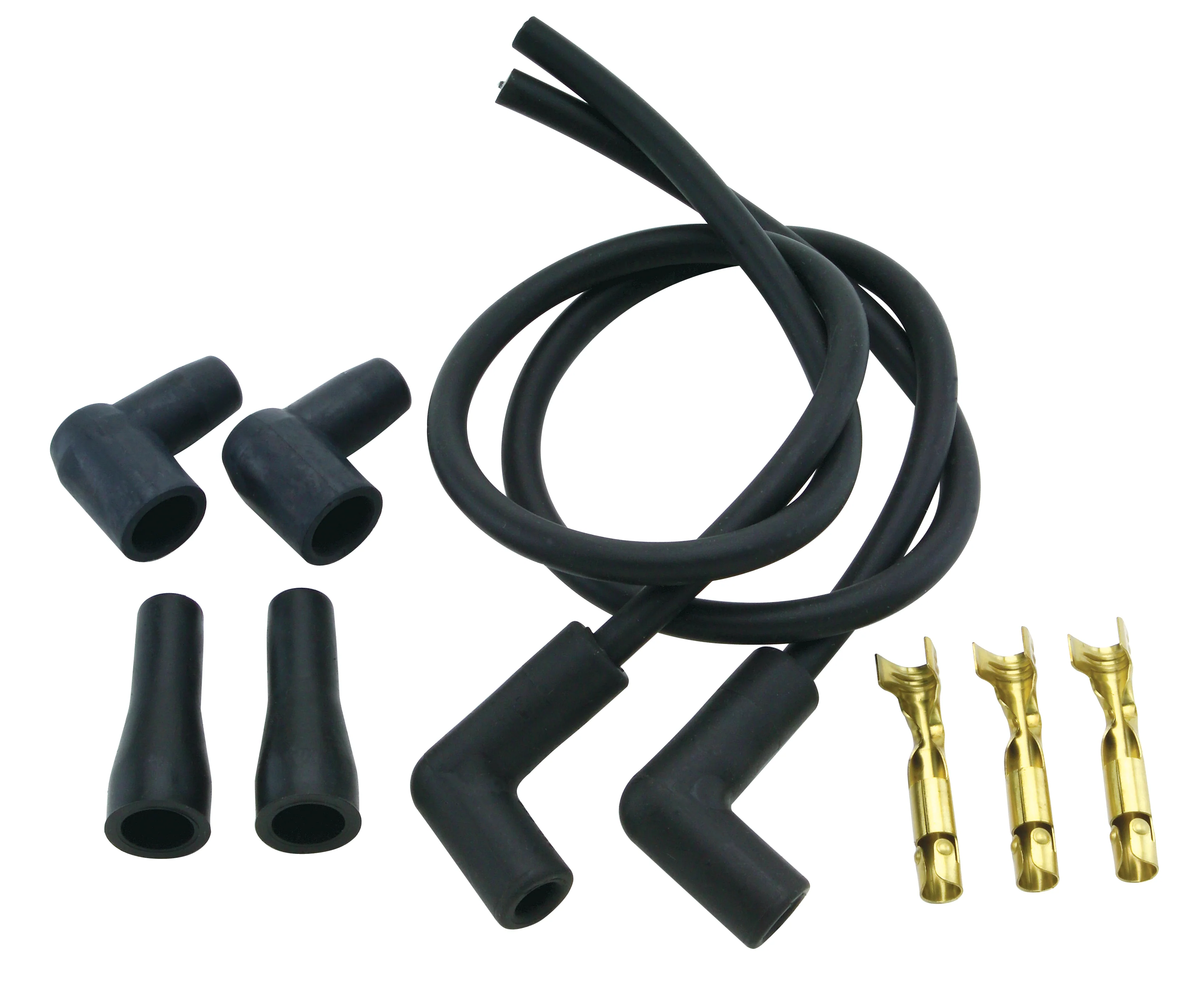 Universal Motorcycle Spark Plug 2-Wire Set with Single Plug Heads