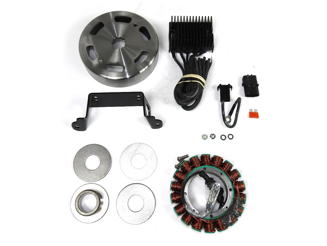40 Amp 3Phase Charging System Kit with Vented Rotor for 1999-02 Evo Harley® Models