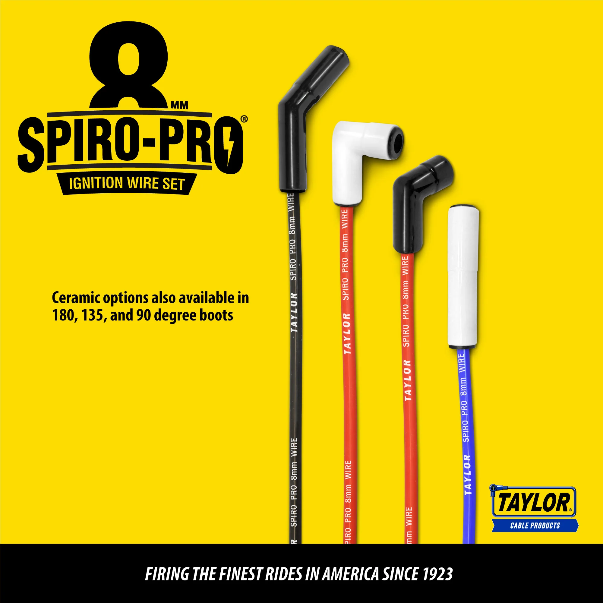 Taylor Cable 75224 8mm Spiro Pro White Ceramic Boot Wire Set 90˚ Red - Image 4