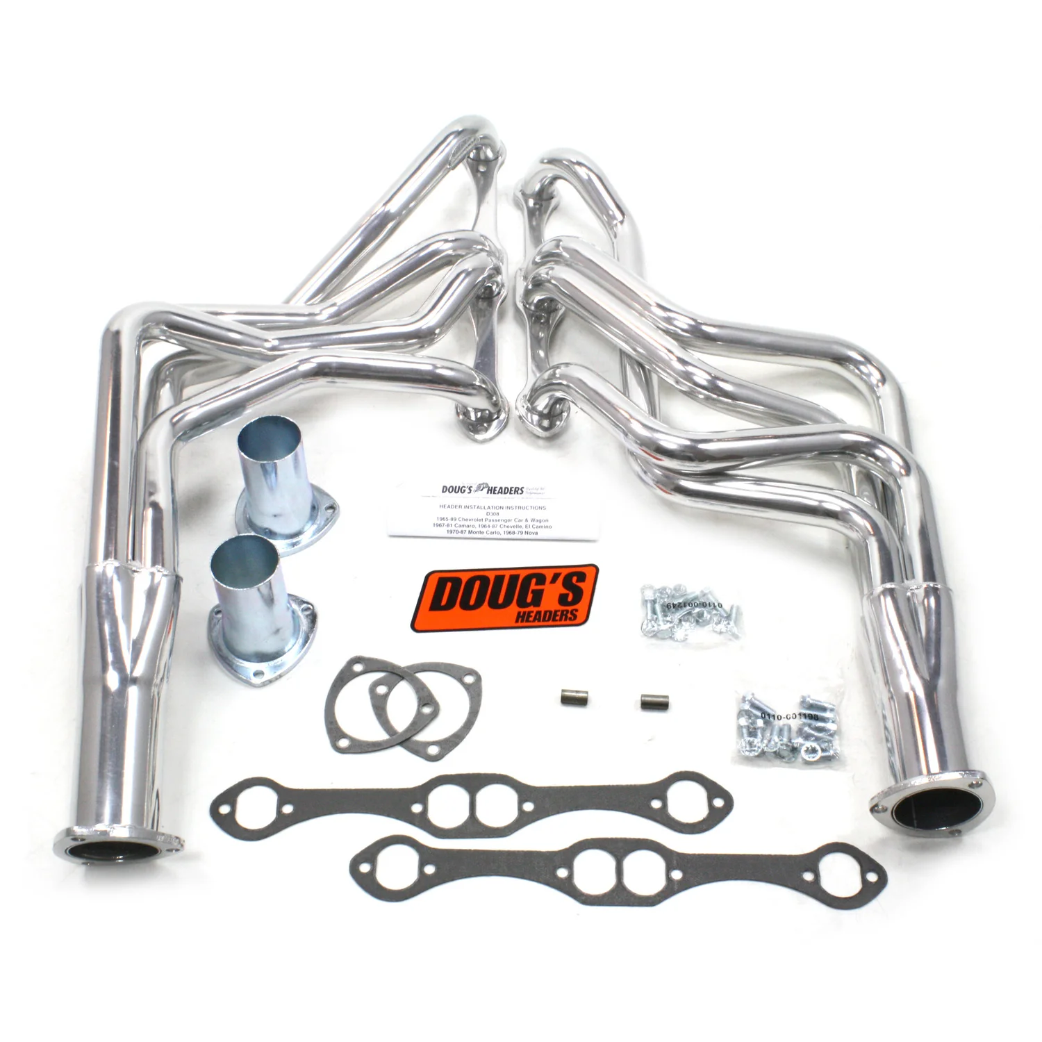 1964-89 Chevy Small Block 1 5/8" Long Tube Header with Metallic Ceramic Coating