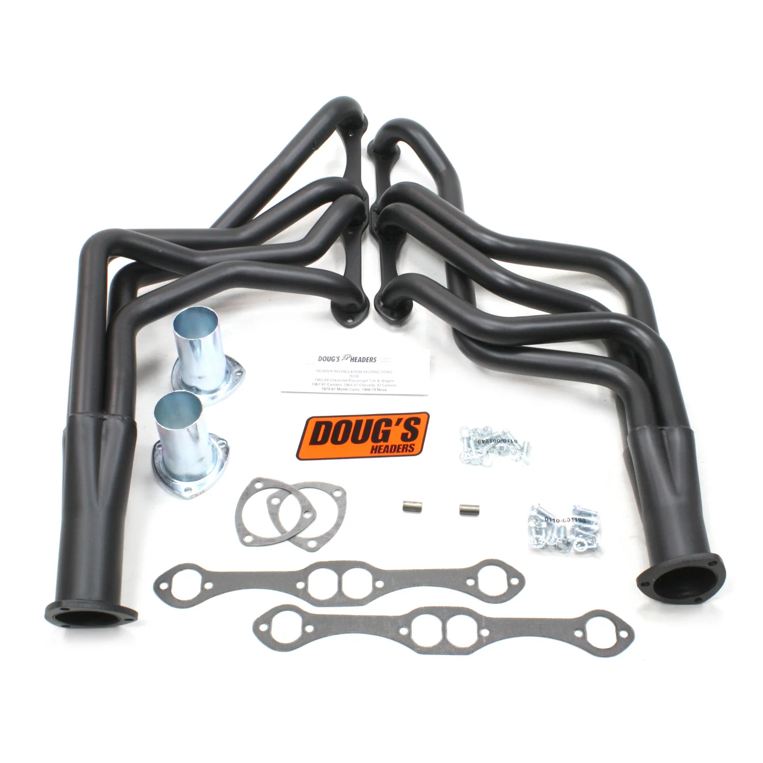 1964-89 Chevy Small Block 1 5/8" Long Tube Header with Hi-Temp Black Coating