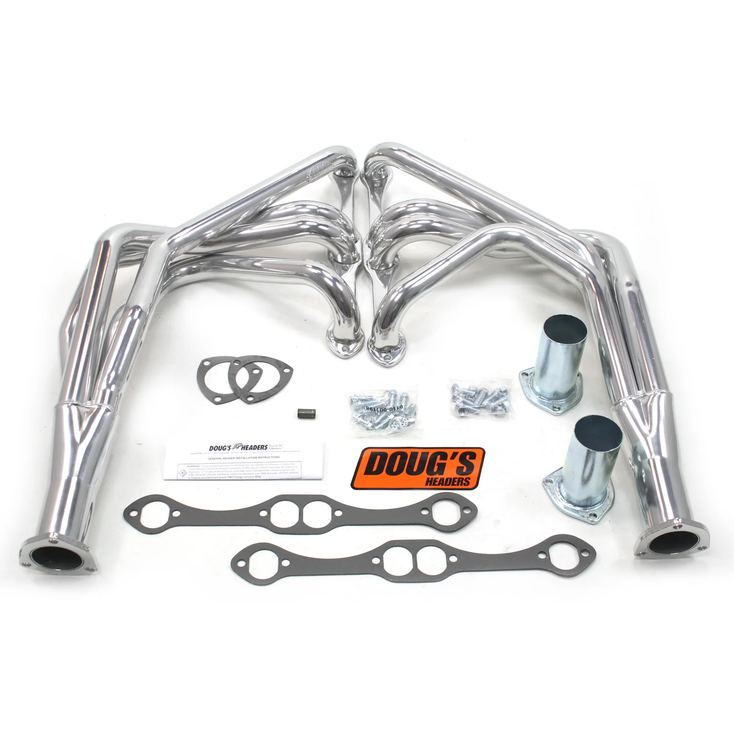 1955-62 Chevy C1 Corvette 1 5/8" Long Tube Header with Metallic Ceramic Coating