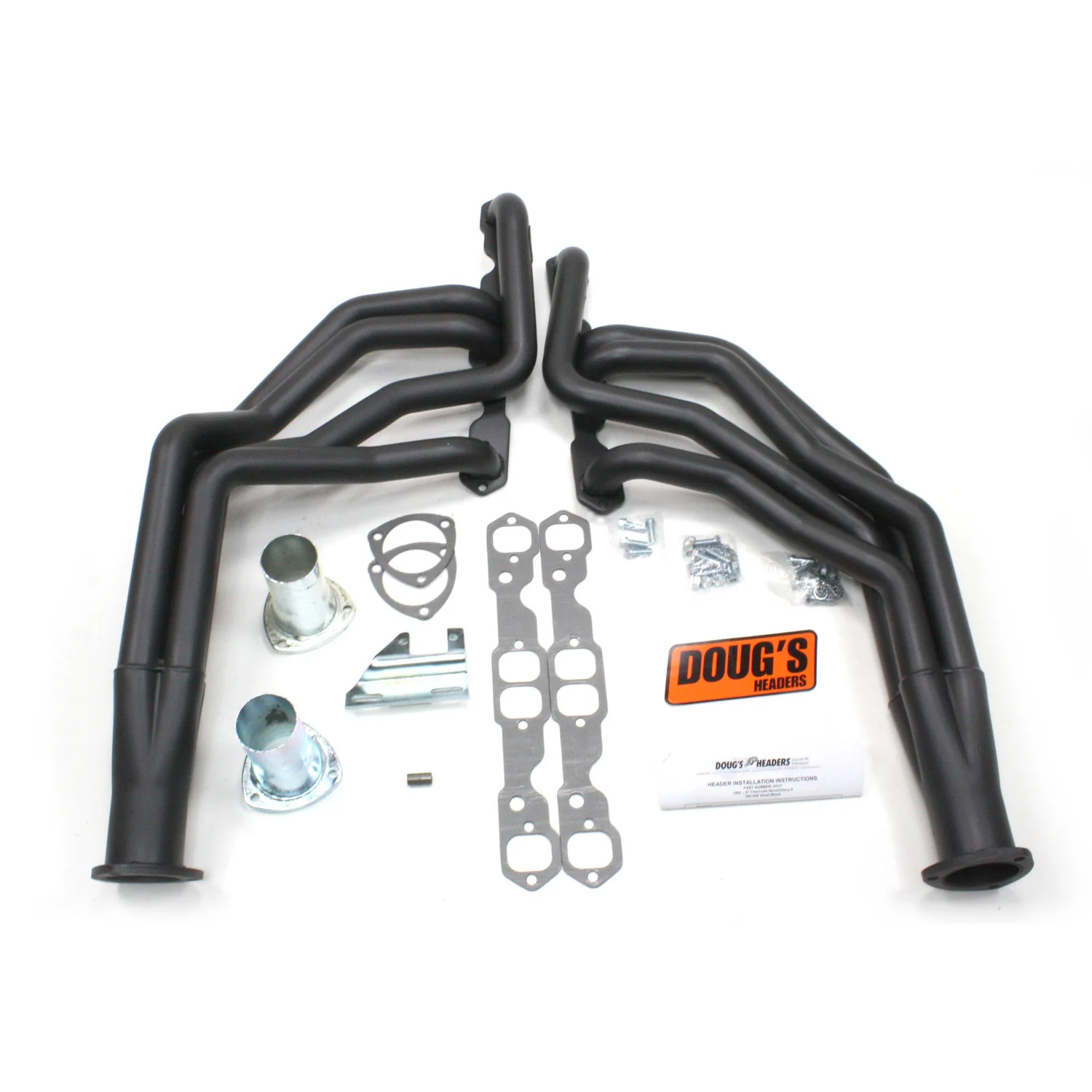 1963-67 Chevy II Small Block 1 3/4" Long Tube Header with Hi-Temp Black Coating
