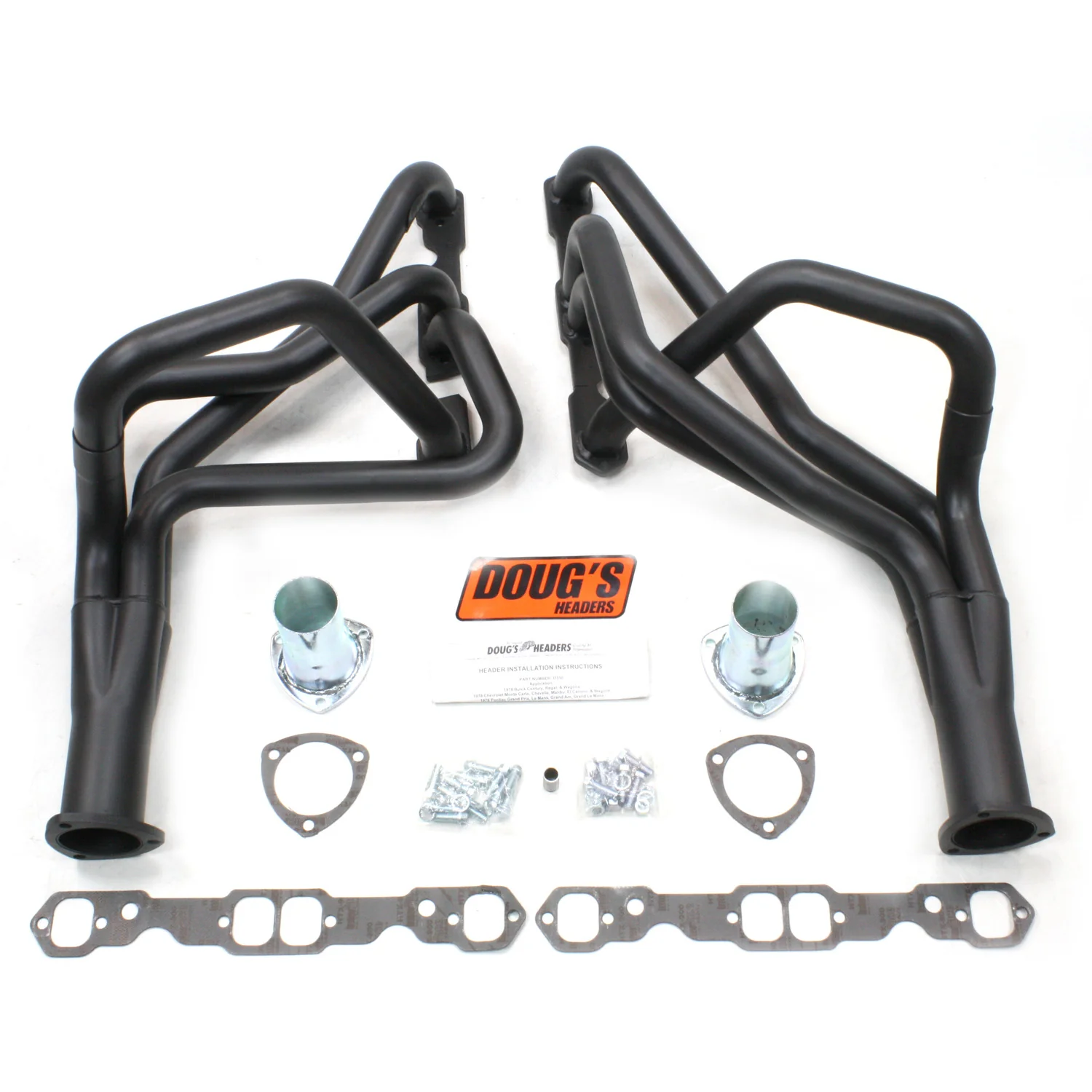 1978-87 Chevy Malibu/Monte Carlo Small Block 1 3/4" Long Tube Header with Hi-Temp Black Coating