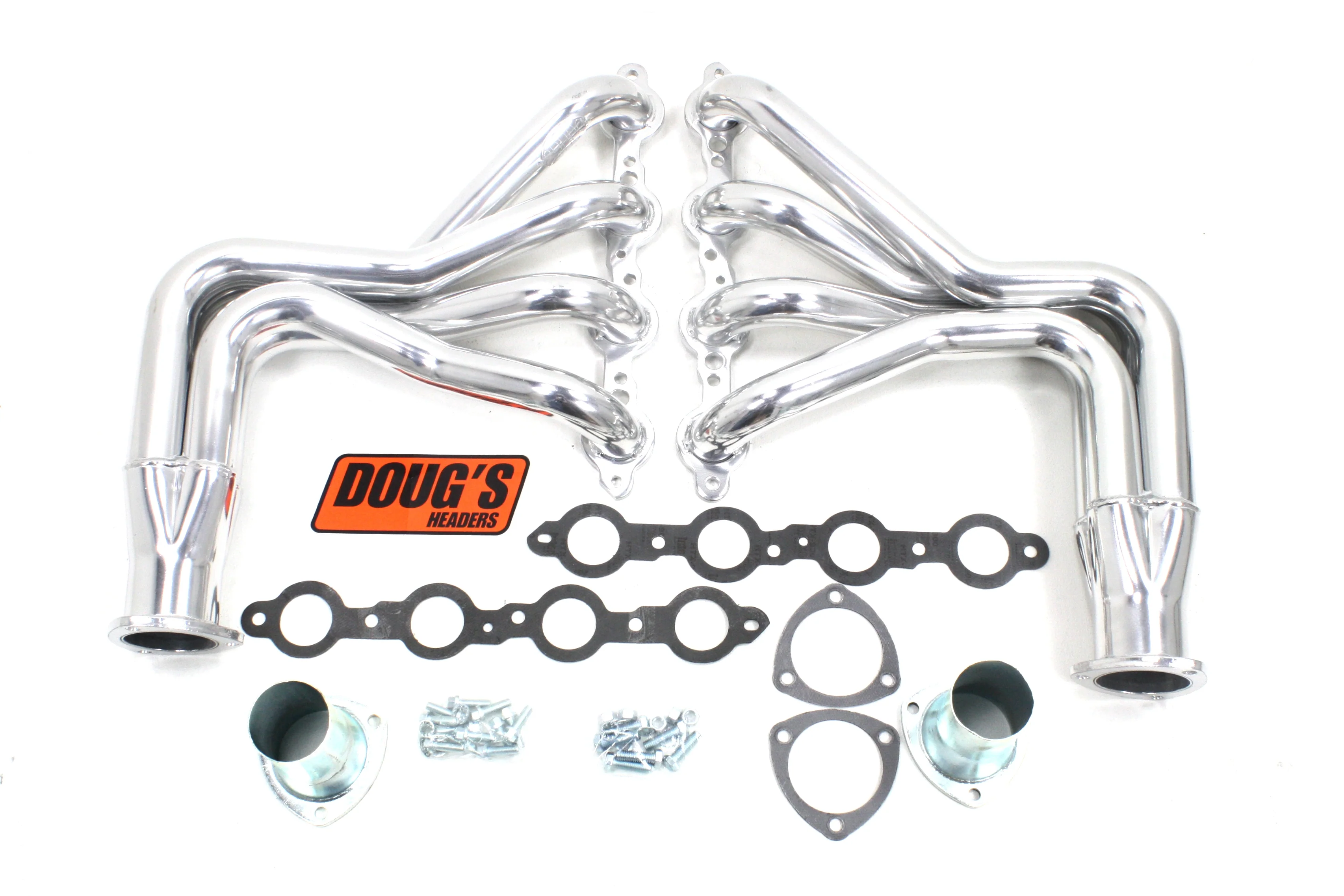 1937-74 Cars & Trucks with Mustang II Suspension LS Engine Swap 1 3/4" Long Tube Header with Metallic Ceramic Coating