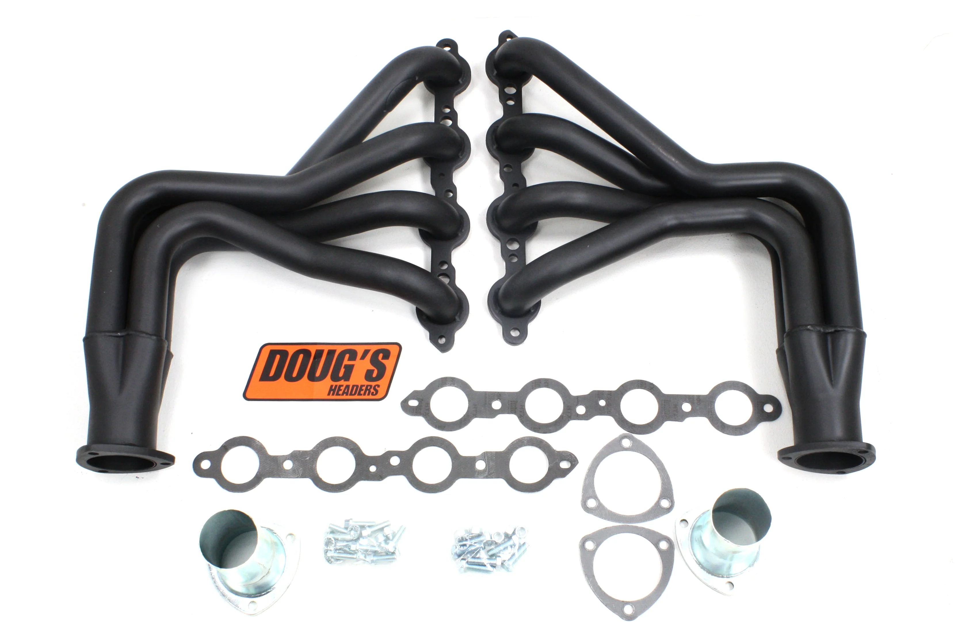 1937-74 Cars & Trucks with Mustang II Suspension LS Engine Swap 1 7/8" Long Tube Header with Hi-Temp Black Coating