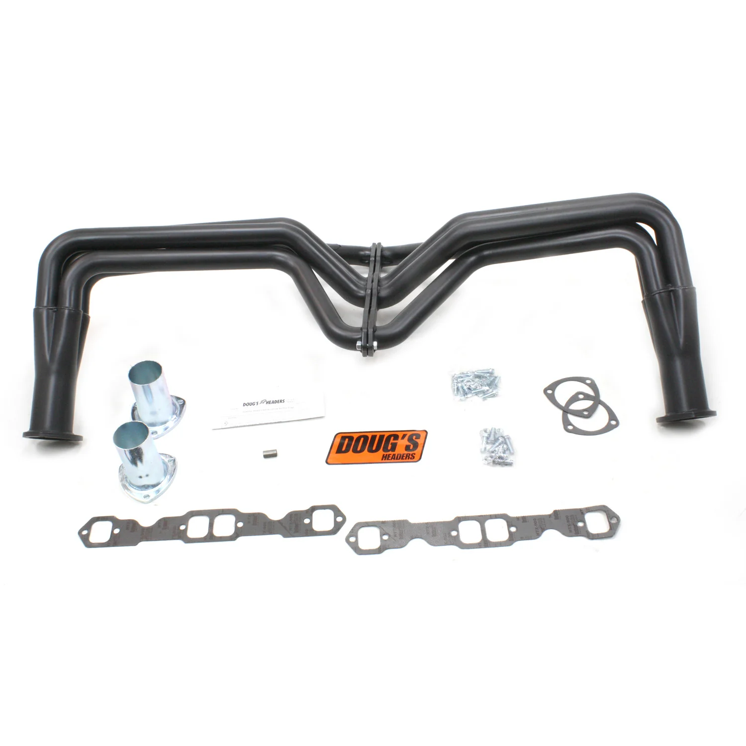 1955-57 Chevy Passenger Car/Wagon without A/C 1 3/4" Fenderwell Chevy Small Block 265/283 Engine Swap Header with Hi-Temp Black Coating