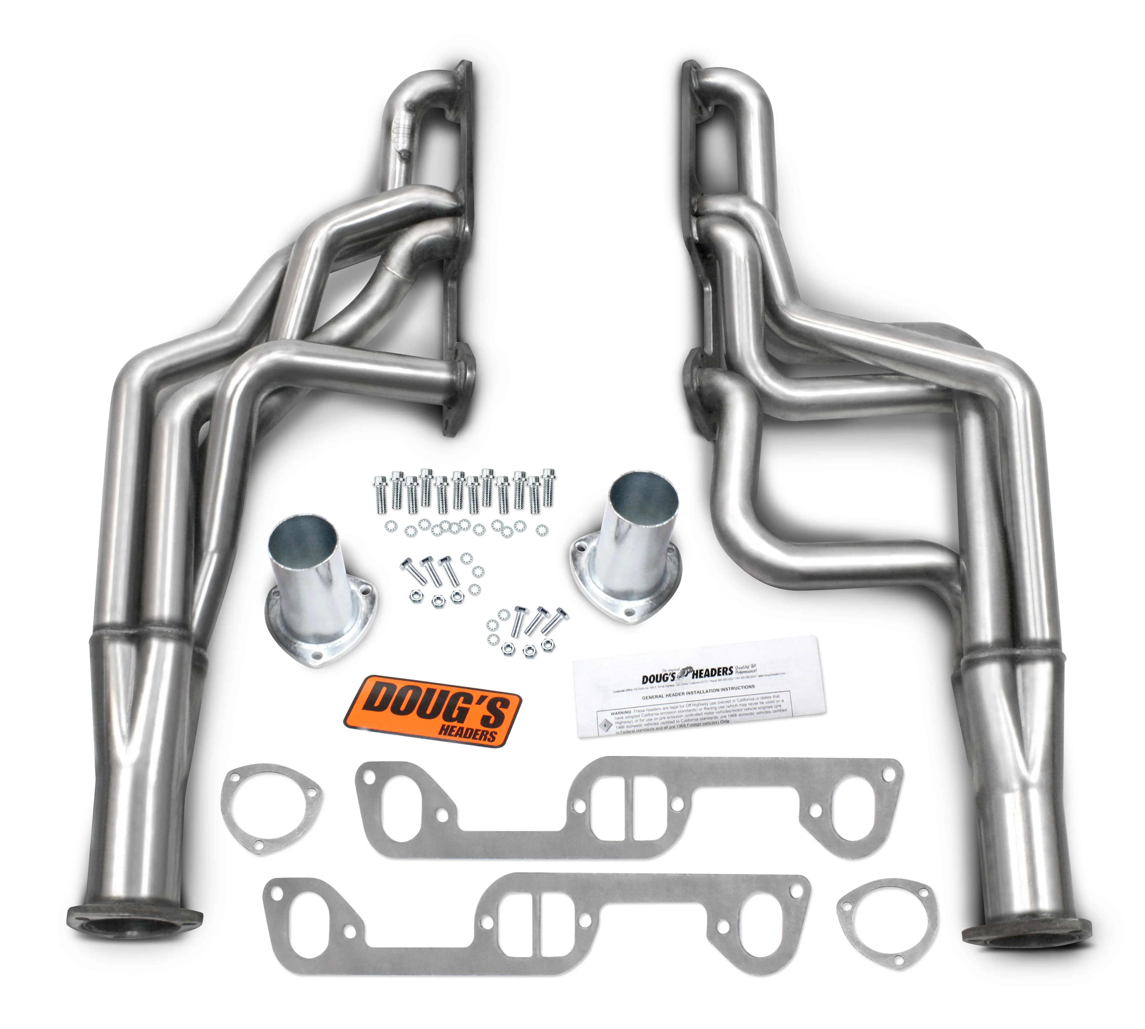 1965-68 Pontiac Full-Size V8 with Floor Shift 1 3/4" 304 Stainless Steel Long Tube Header