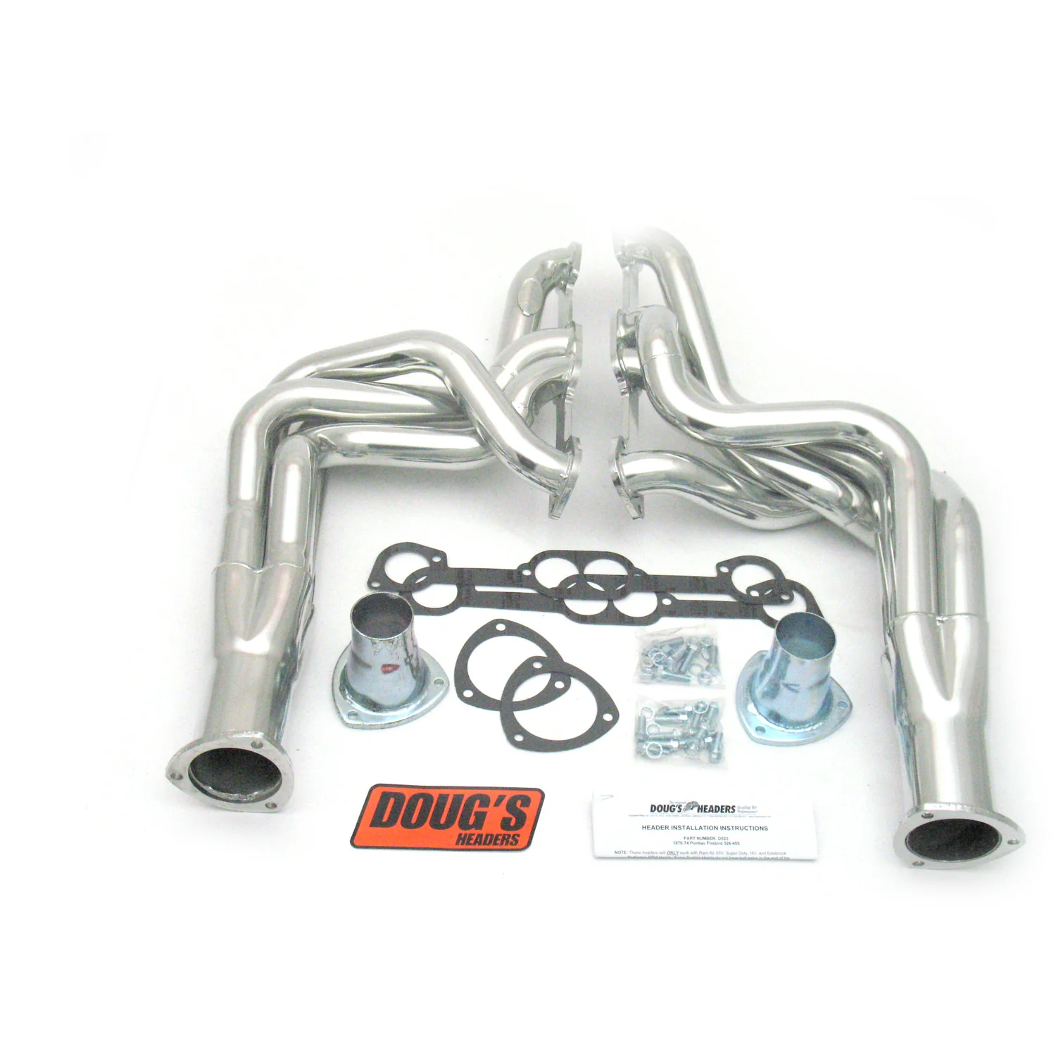 1970-79 Pontiac Firebird with Floor Shift 2" Long Tube Header with Metallic Ceramic Coating