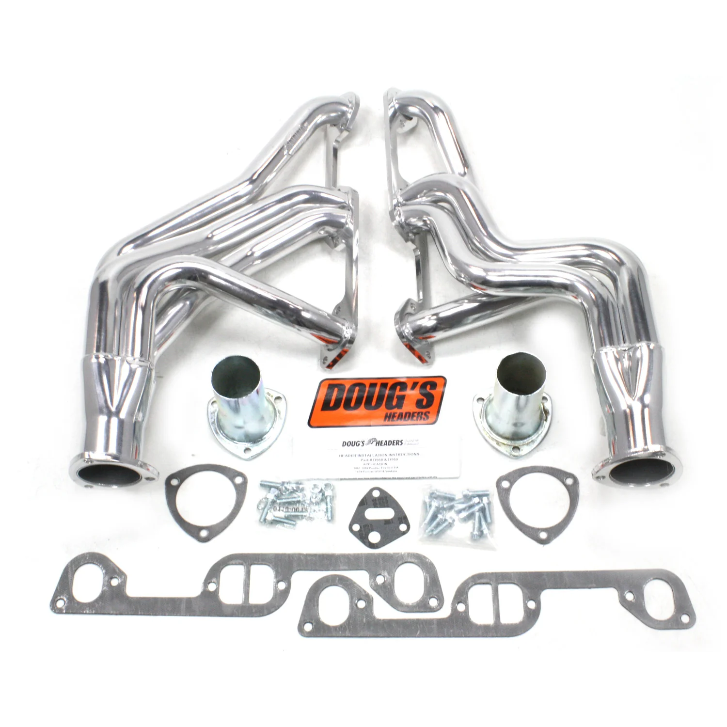 1967-69 Pontiac Firebird V8 1 3/4" Long Tube Header with Metallic Ceramic Coating