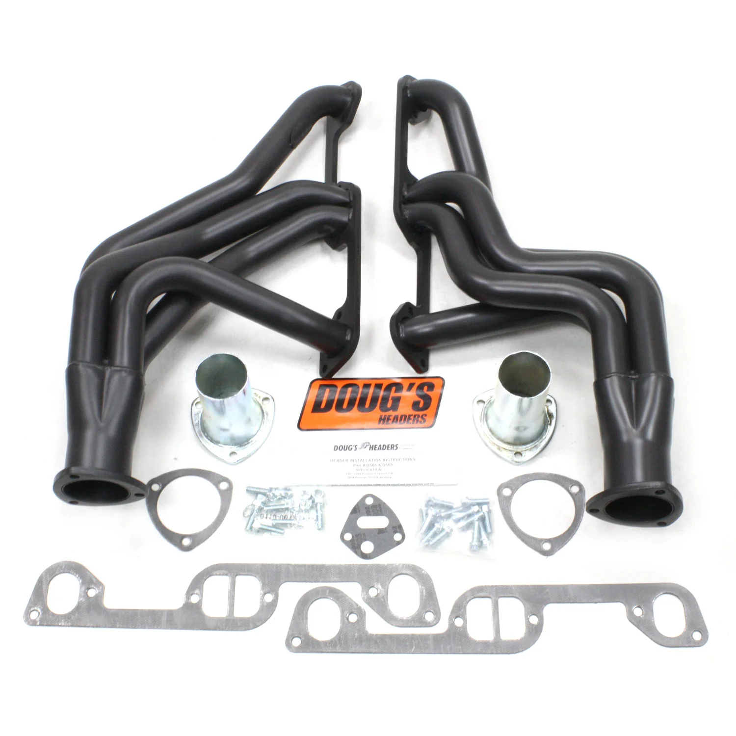 1967-69 Pontiac Firebird V8 1 3/4" Long Tube Header with Hi-Temp Black Coating