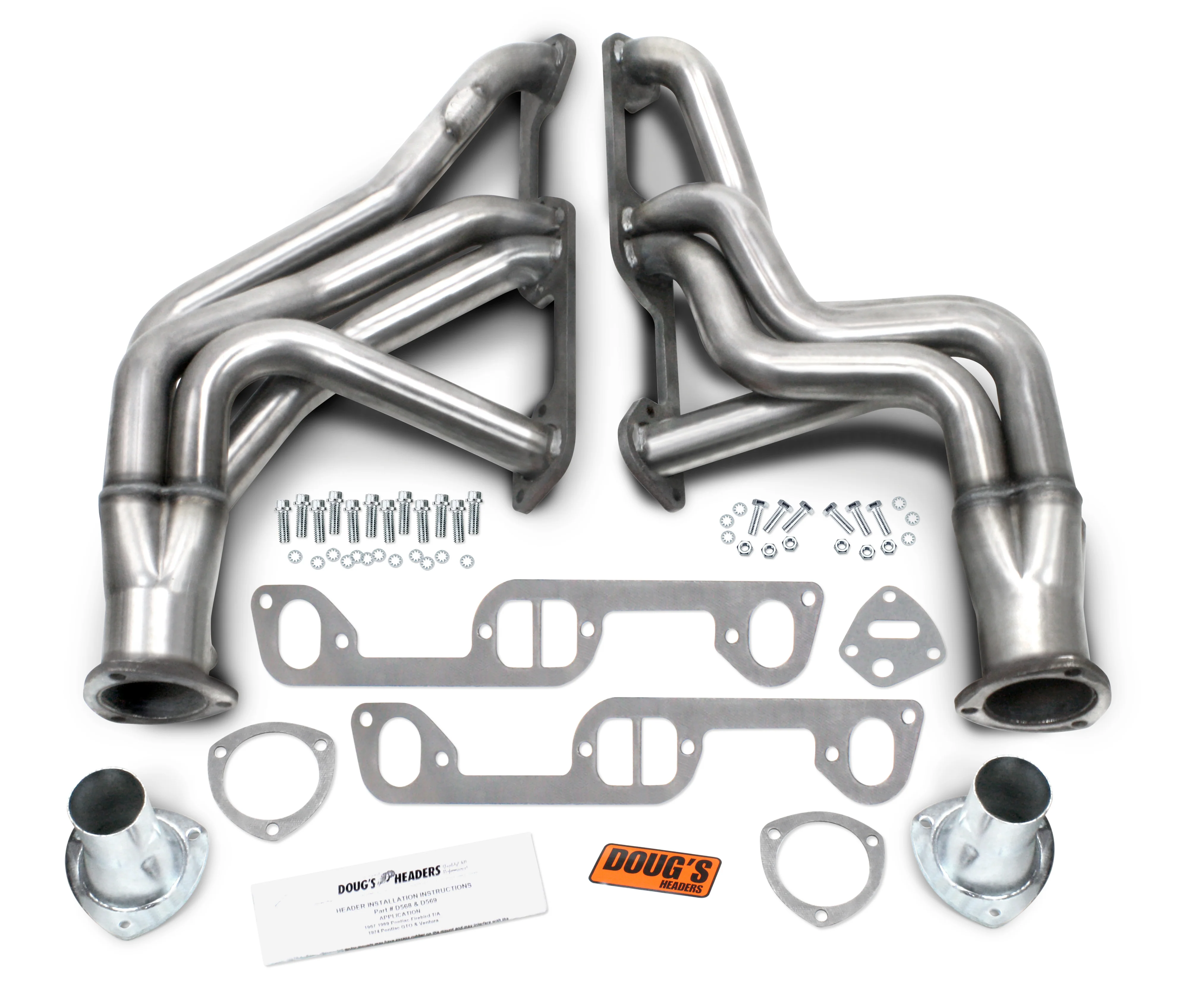 1967-69 Pontiac Firebird V8 1 3/4" 304 Stainless Steel Long Tube Header