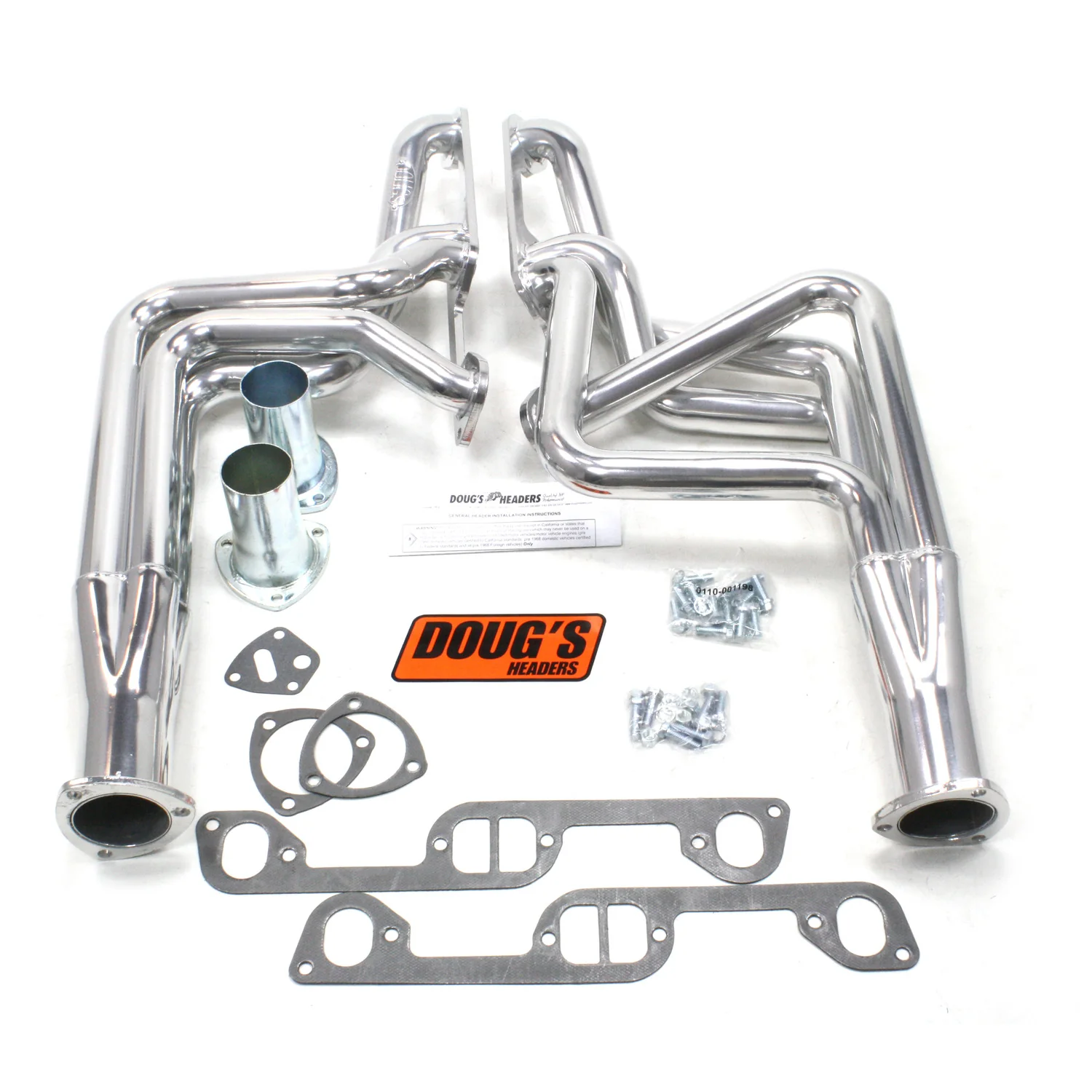 1970-79 Pontiac Firebird V8 D-Port Heads 1 3/4" Long Tube Header with Metallic Ceramic Coating