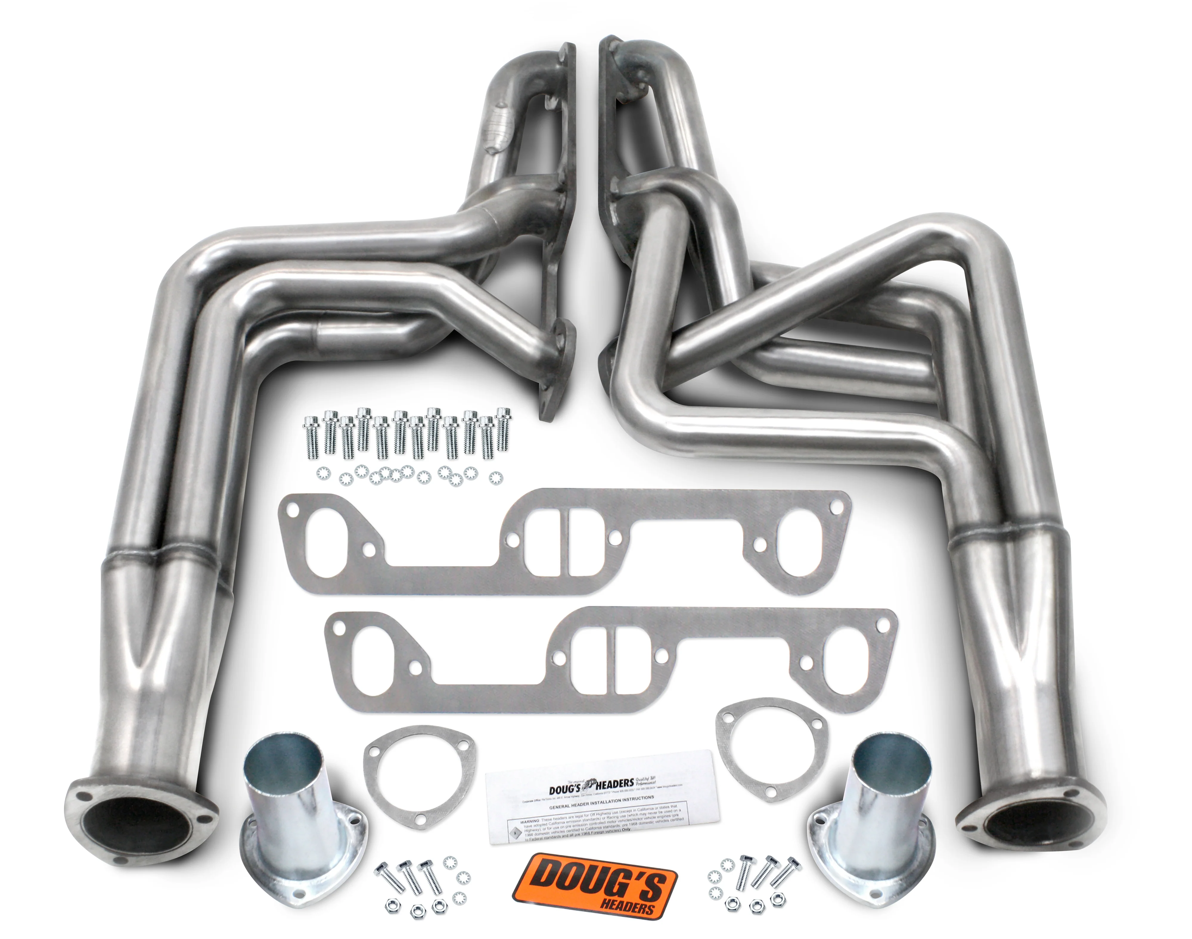 1970-79 Pontiac Firebird V8 D-Port Heads 1 3/4" 304 Stainless Steel Long Tube Header