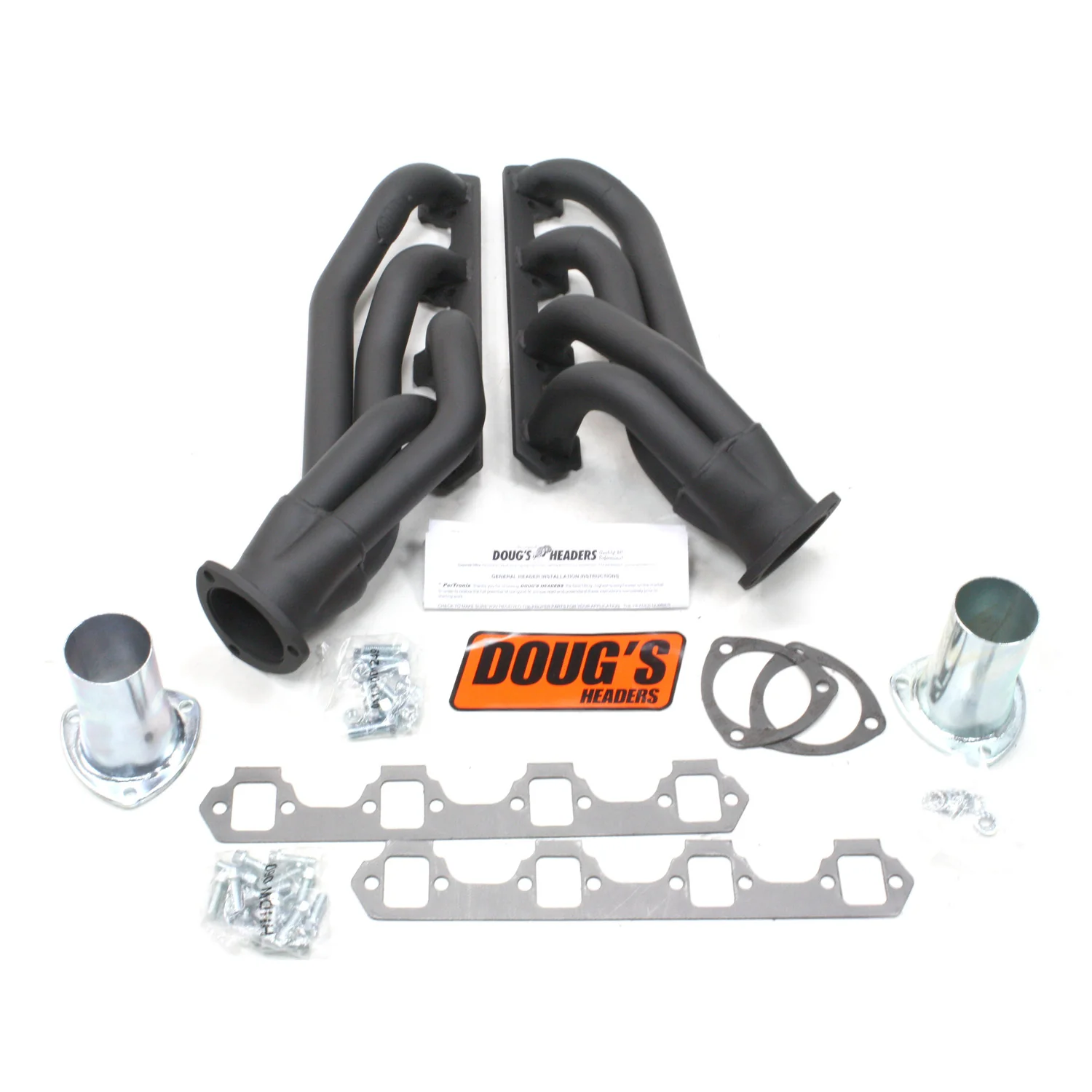 1964-77 Ford/Mercury Small Block 1 5/8" Mid-Length Header with Hi-Temp Black Coating