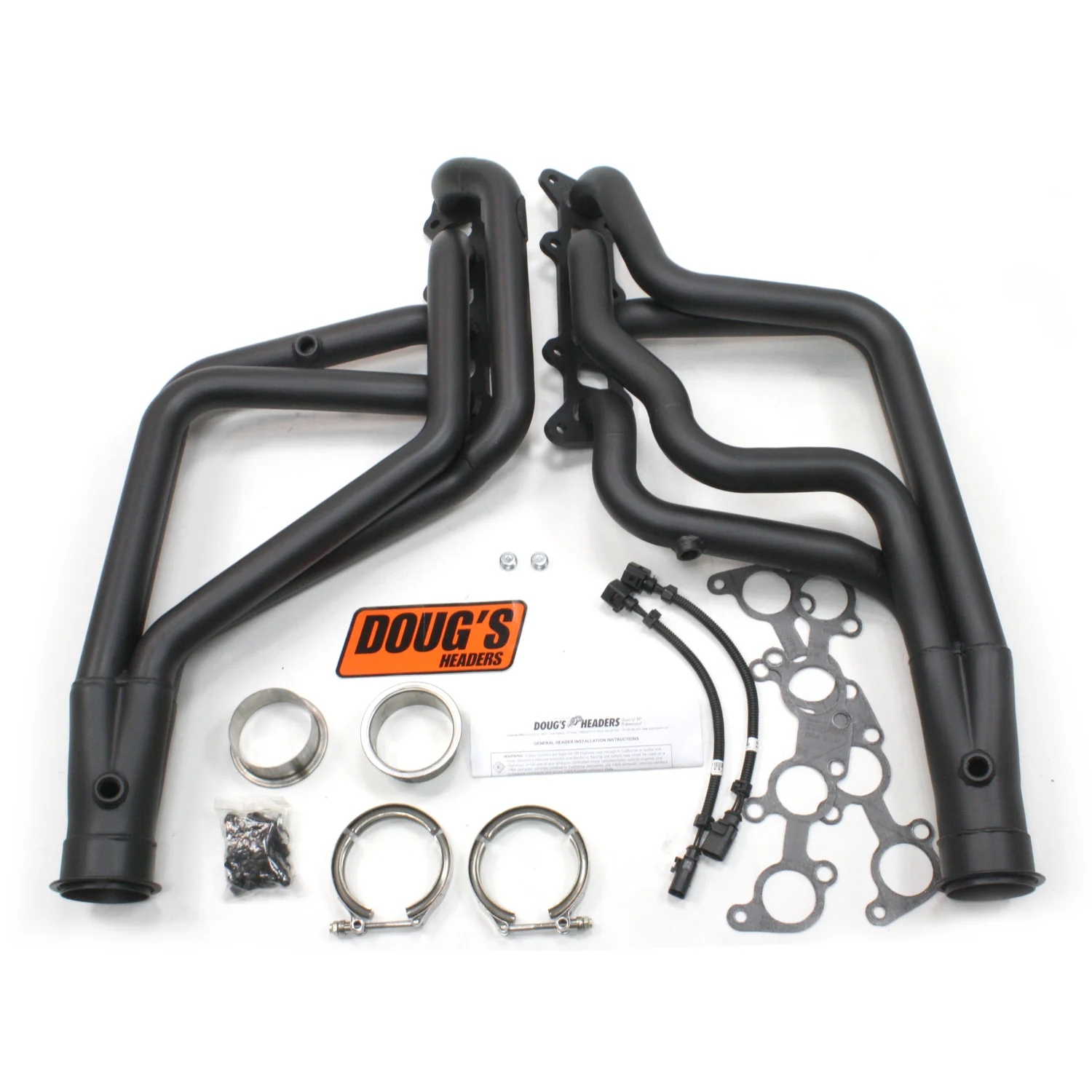 1965-77 Ford Mustang/Fairlane/Maverick/Cougar 5.0L Coyote Engine Swap 1 3/4" Long Tube Header with Hi-Temp Black Coating