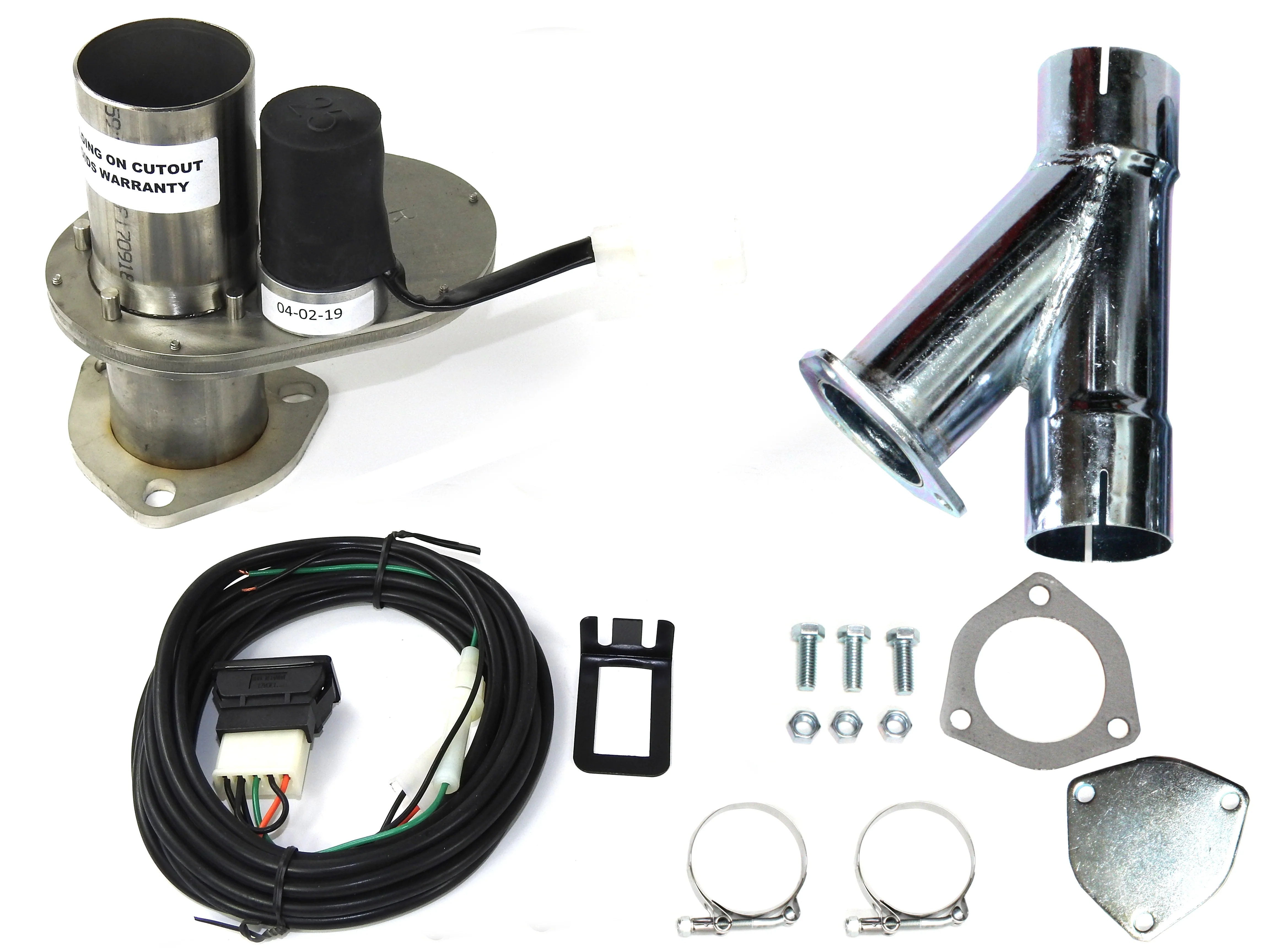 Electric Exhaust Cutout with Hook-Up Kit for 3" Tubing (Single)