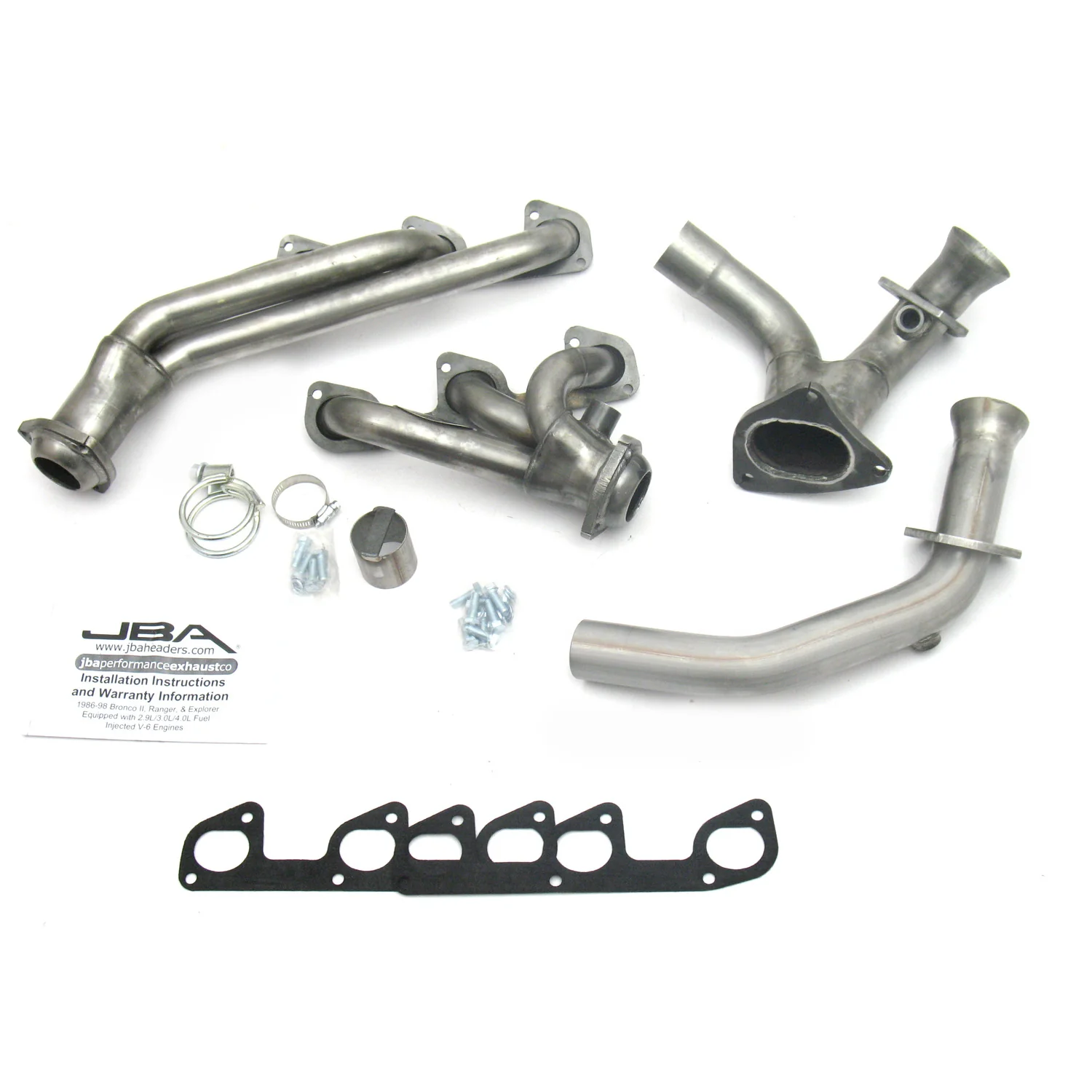 1995-97 Ranger 4.0L V6 1 1/2" Stainless Steel Shorty Header (Includes Y-Pipe)