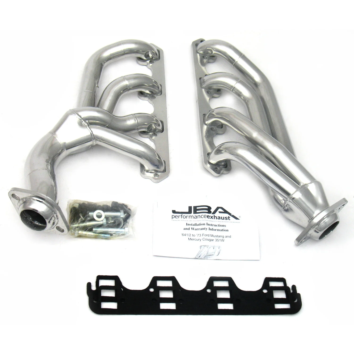 1965-73 Mustang 351W Cable Clutch 1 5/8" Stainless Steel Shorty Header with Metallic Ceramic Coating - Image 2