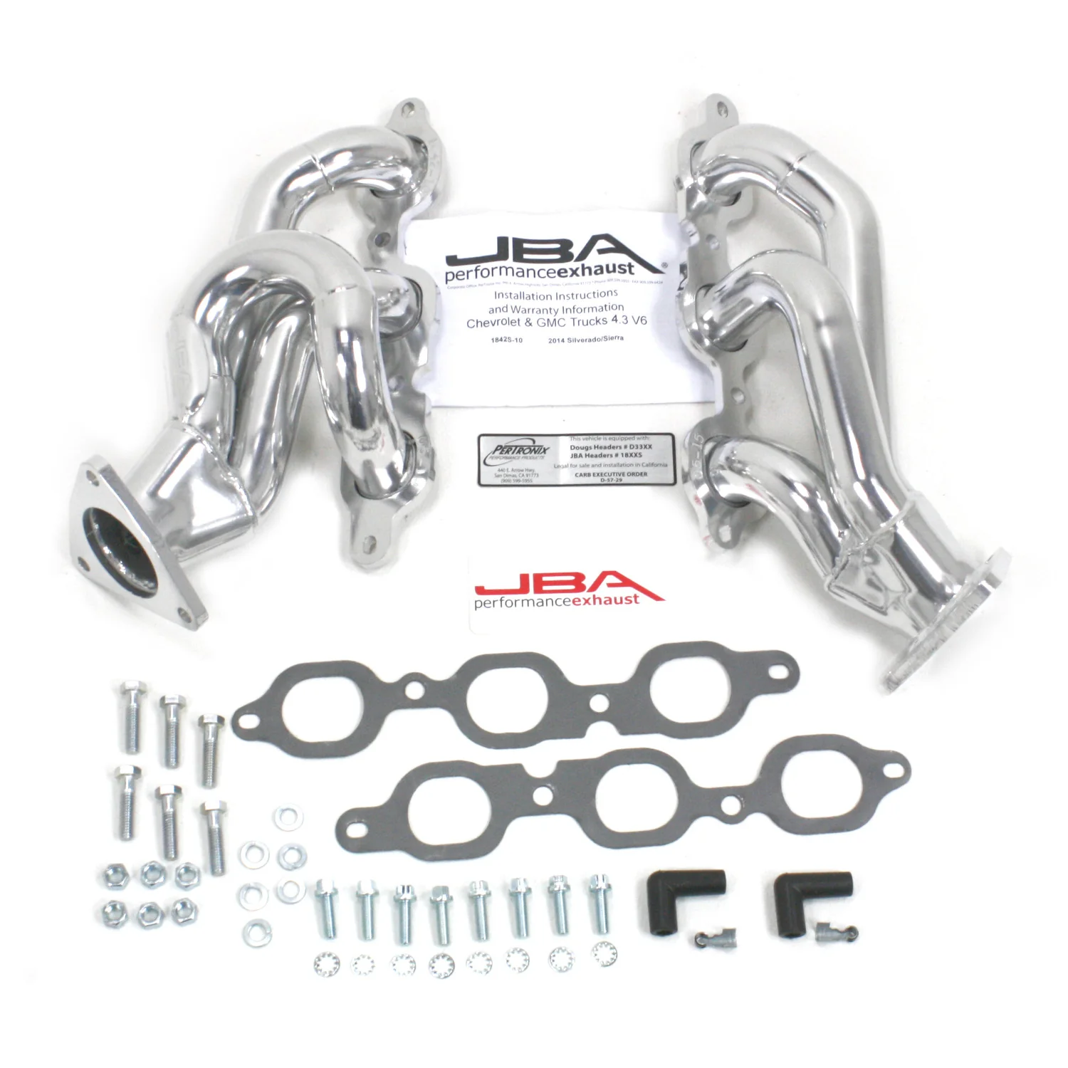 2014-20 GM Truck 4.3L V6 1 5/8" Stainless Steel Shorty Header with Metallic Ceramic Coating