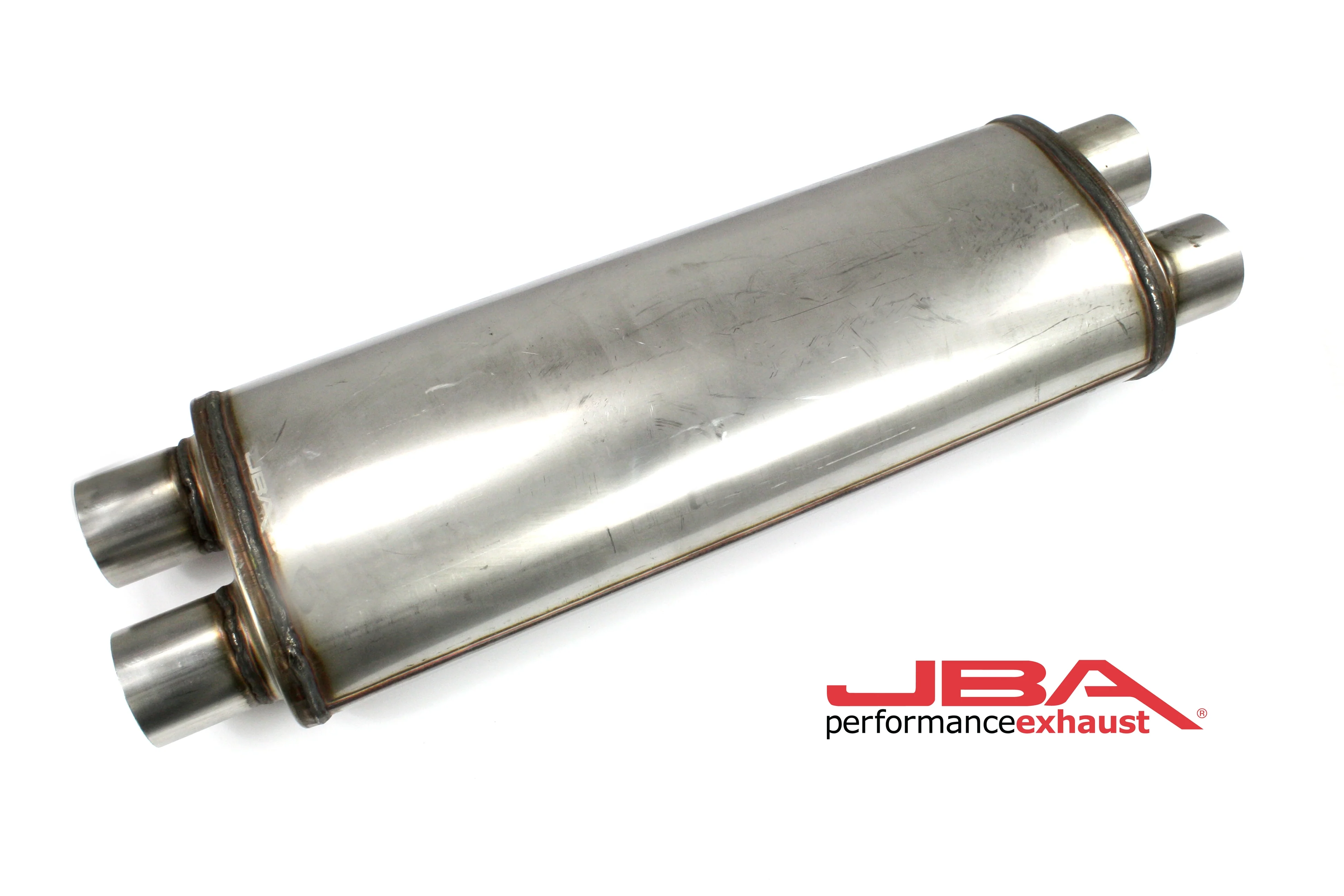JBA Performance Exhaust 40-252200 "Universal" Perf Core Straight Through 304SS Muffler 22"X8"X5" 2.5" Dual In/Dual Out