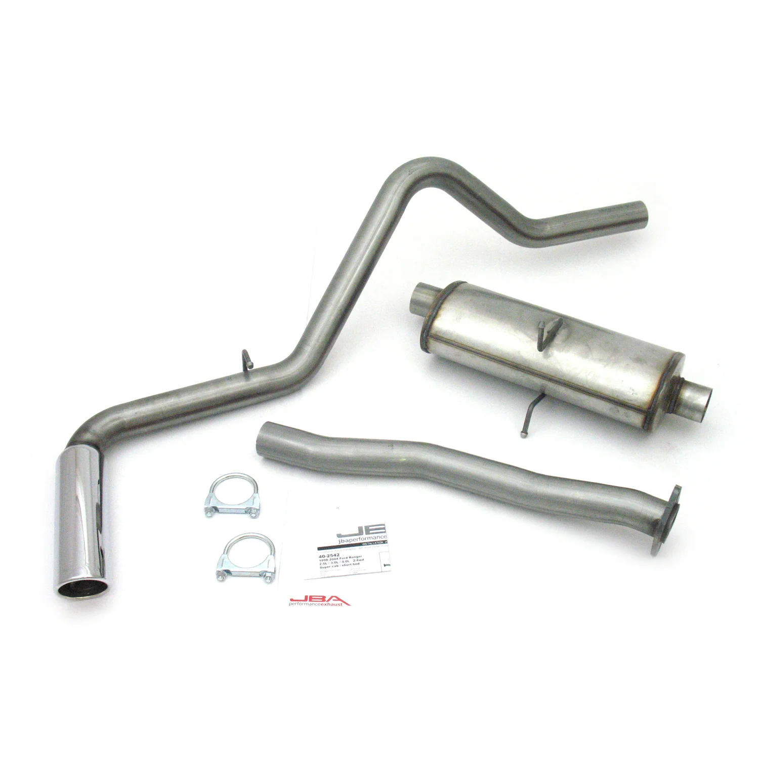 1998-11 Ford Ranger 2.3L/2.5L/3.0L/4.0L Extended Cab/Short Bed 2.5" Stainless Steel Cat Back Exhaust System