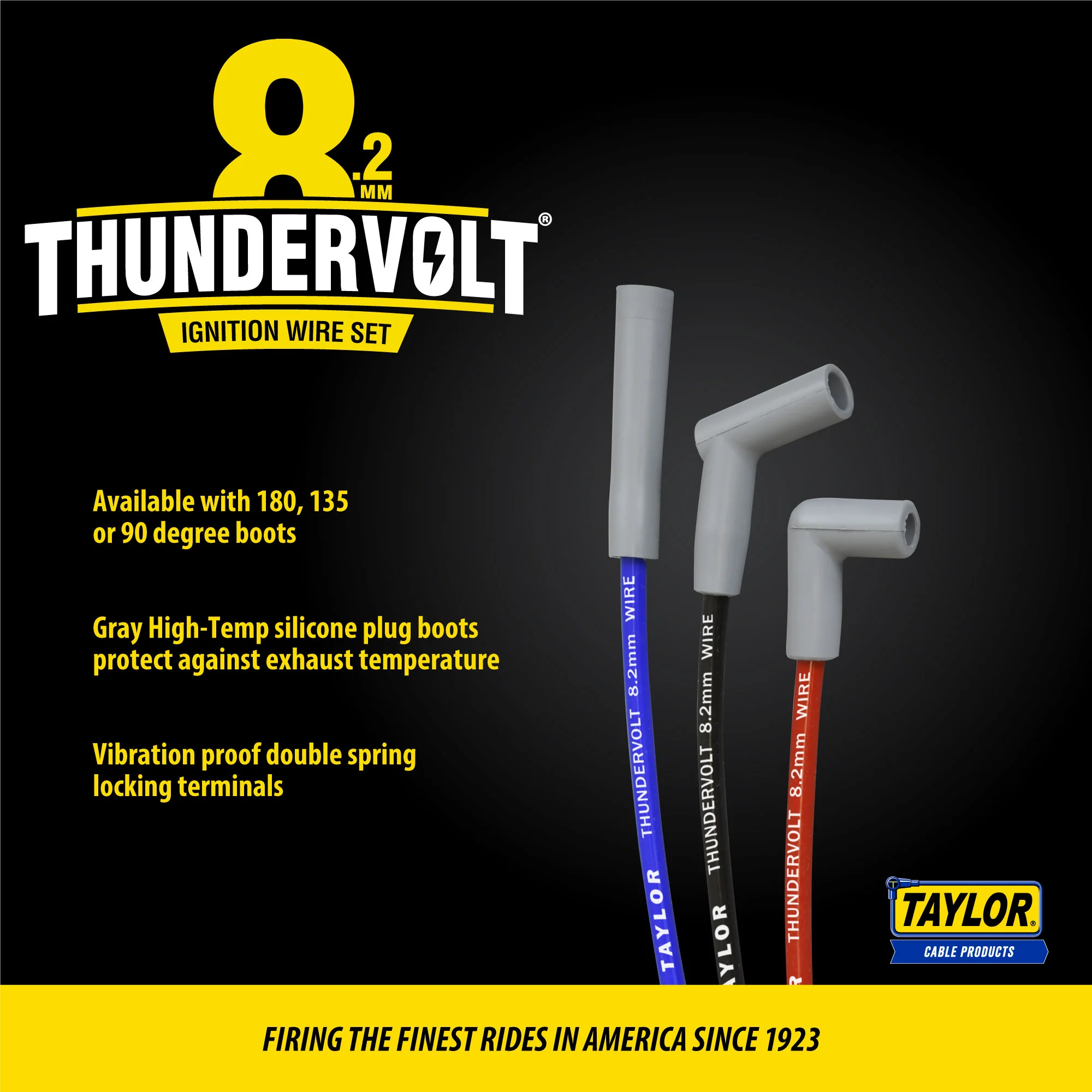 LS Engines Race Fit 8.2mm Thundervolt Spark Plug Wire Set with 9.5" Car Header Fitment (Available in 3 Colors) - Image 5