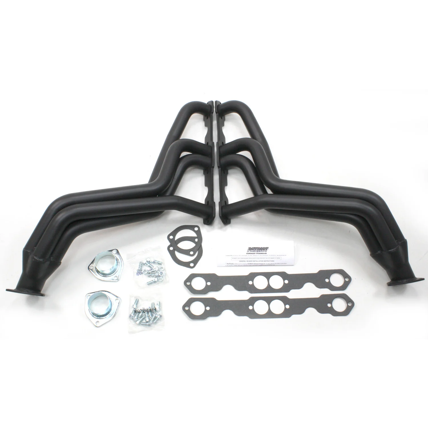 Fat Fendered Street Rods with Chevy Small Block 1 5/8" Fenderwell Header with Hi-Temp Black Coating