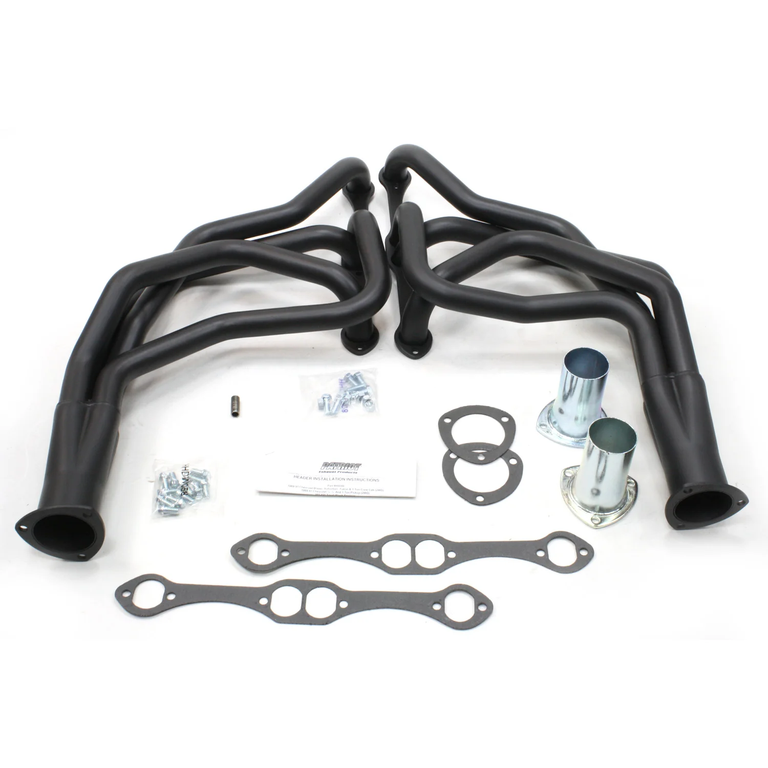 1973–91 GM Truck/SUV Small Block Chevy V8 1 5/8" Long Tube Header in Hi-Temp Black Coating