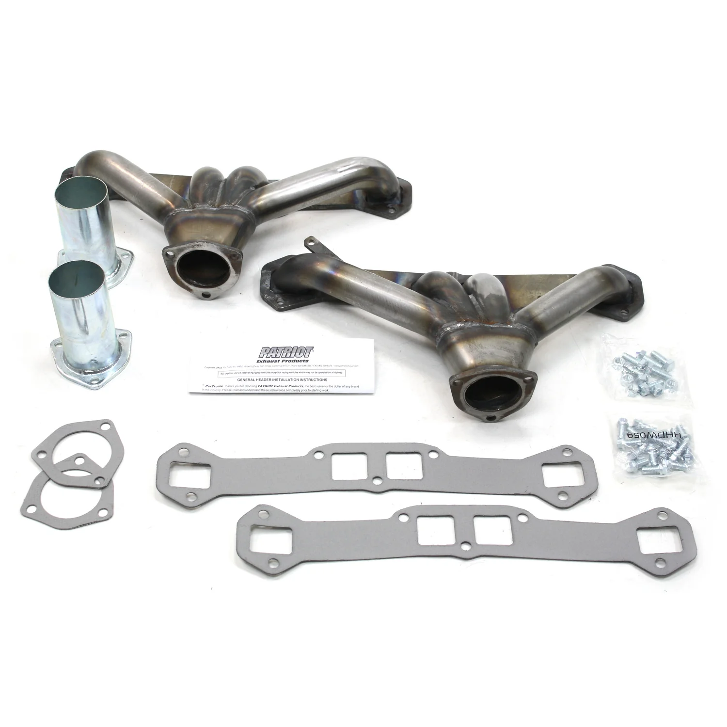 Chevy 348-409 Engines, 1 3/4" Tight Tuck Header in Raw Steel