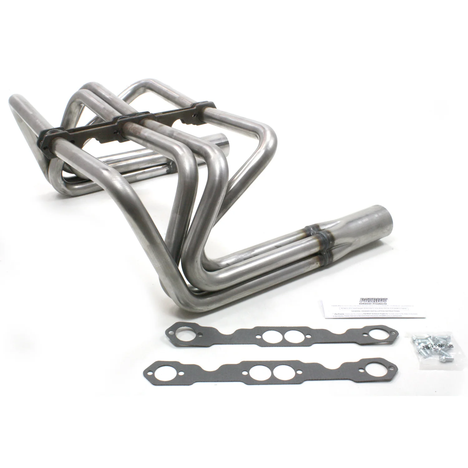 Chevy Small Block Engines, Roadster "Fad T" Exhaust Header with Raw Steel Finish