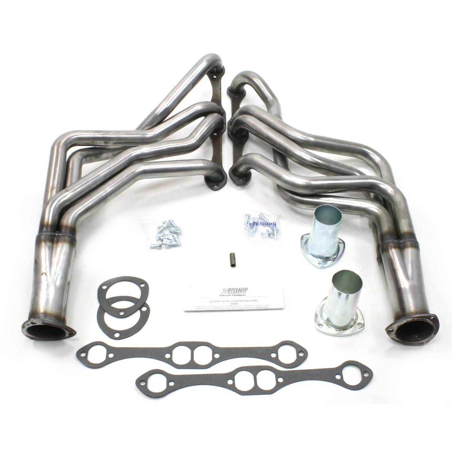 1977-87 GM A/G-Body V8 1 5/8" Long Tube Header in Raw Steel