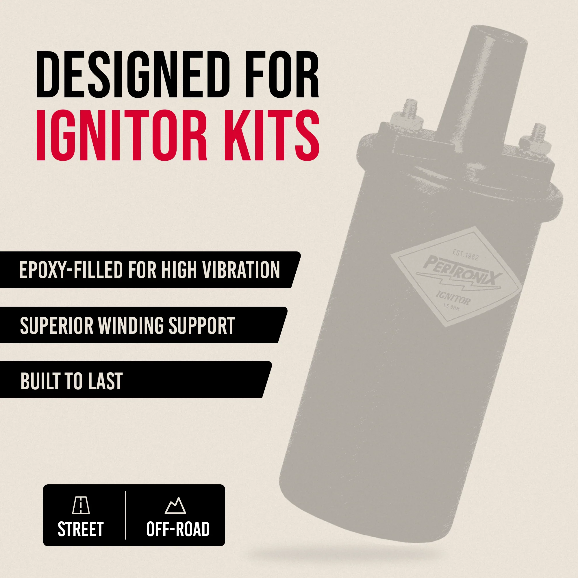 PerTronix 40111 Ignitor Epoxy Filled 40,000 Volt Ignition Coil with 1.5 Ohms Resistance in Black - Image 7