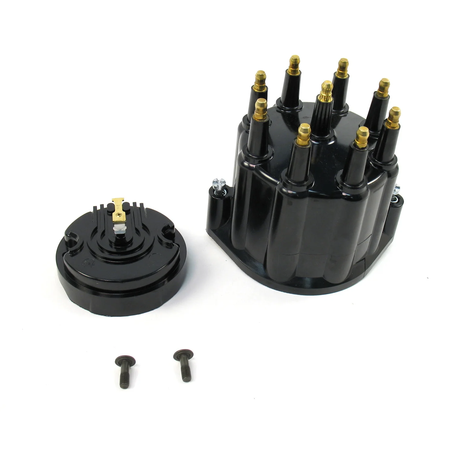 Replacement Cap and Rotor Kit for 8 Cylinder Billet Distributors - Black / Male (Service Part Only)