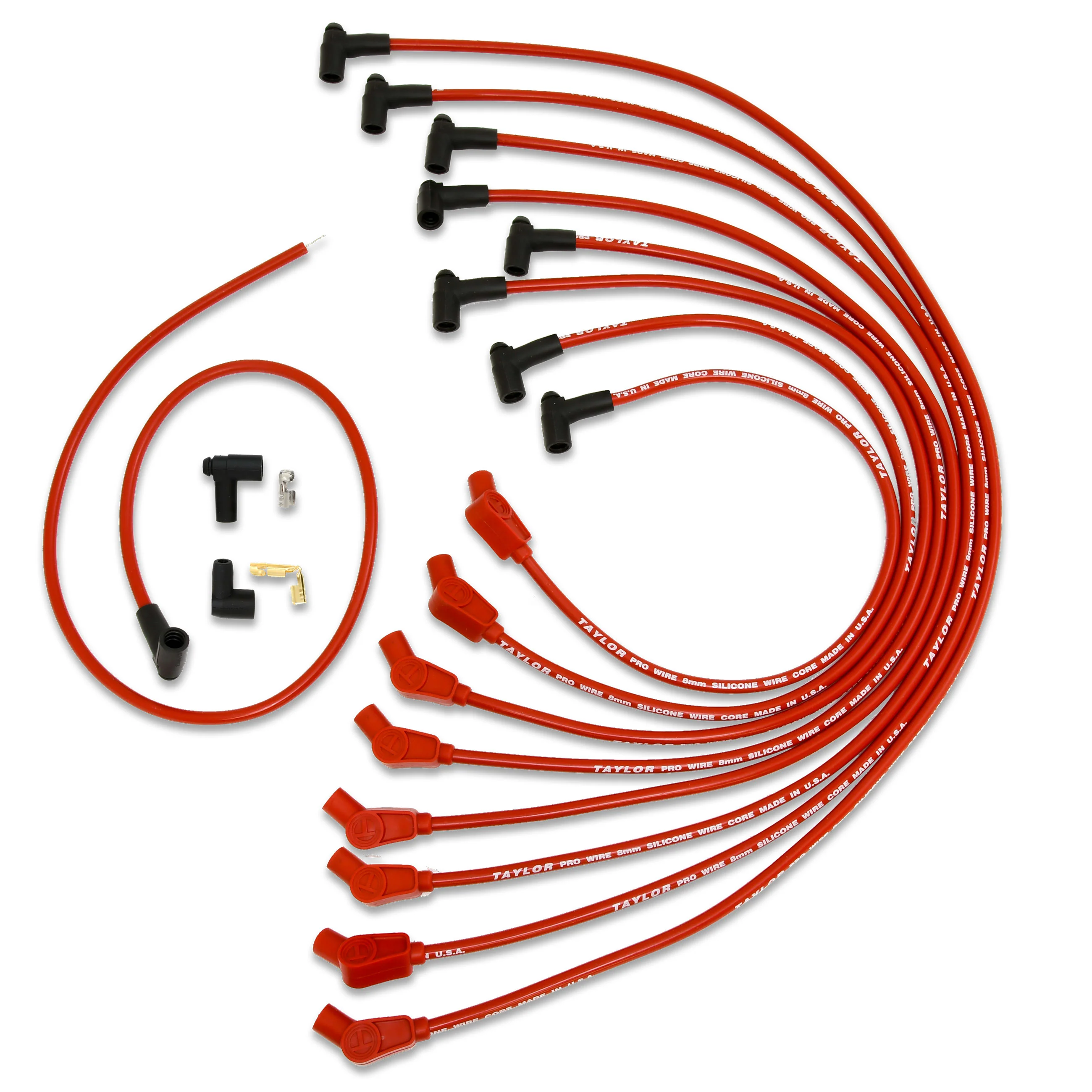 Chevy Big Block Race Fit 8mm Tinned Copper Wire Spark Plug Wire Set with Over Valve Cover HEI Fitment
