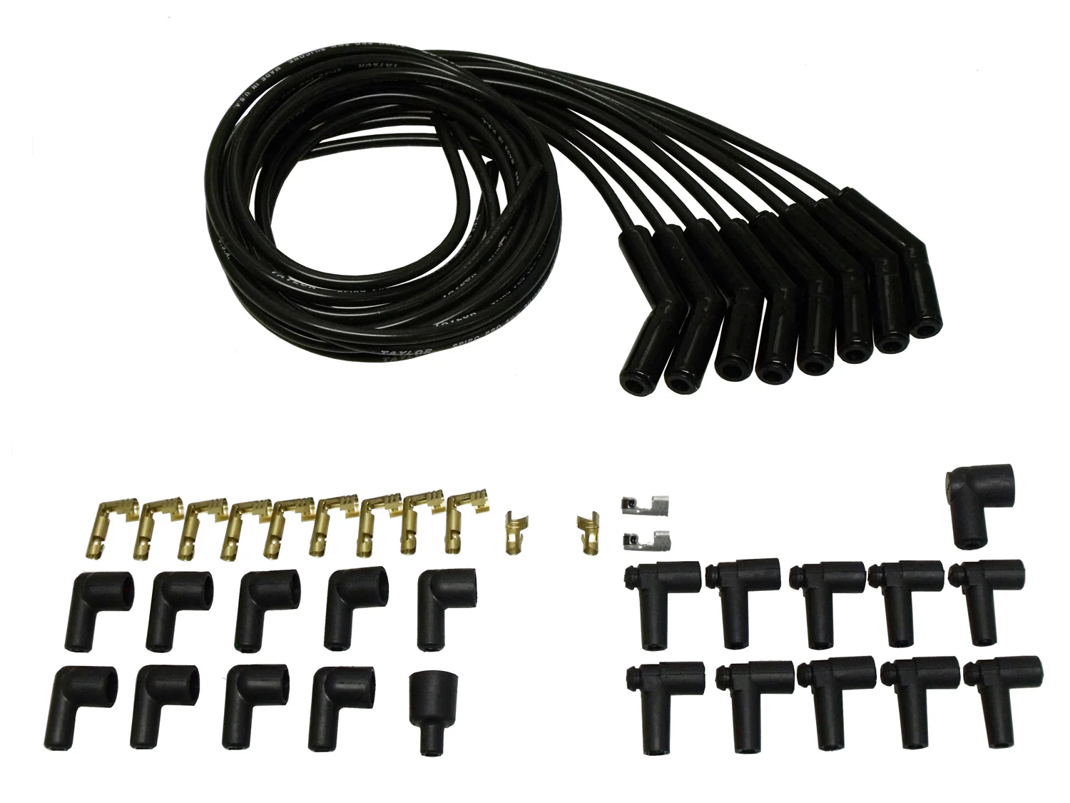 Universal 8mm Spiro-Pro Black Ceramic Boots Spark Plug Wire Sets (Available in 2 Colors) - Image 4