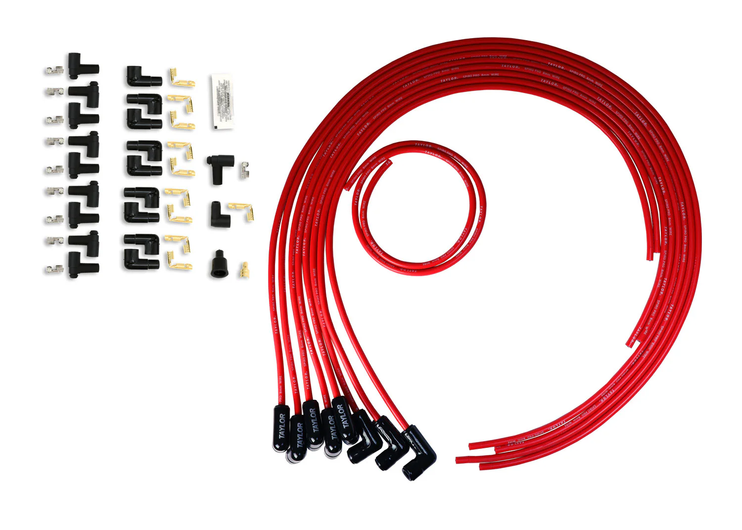 Universal 8mm Spiro-Pro Black Ceramic Boots Spark Plug Wire Sets (Available in 2 Colors) - Image 5