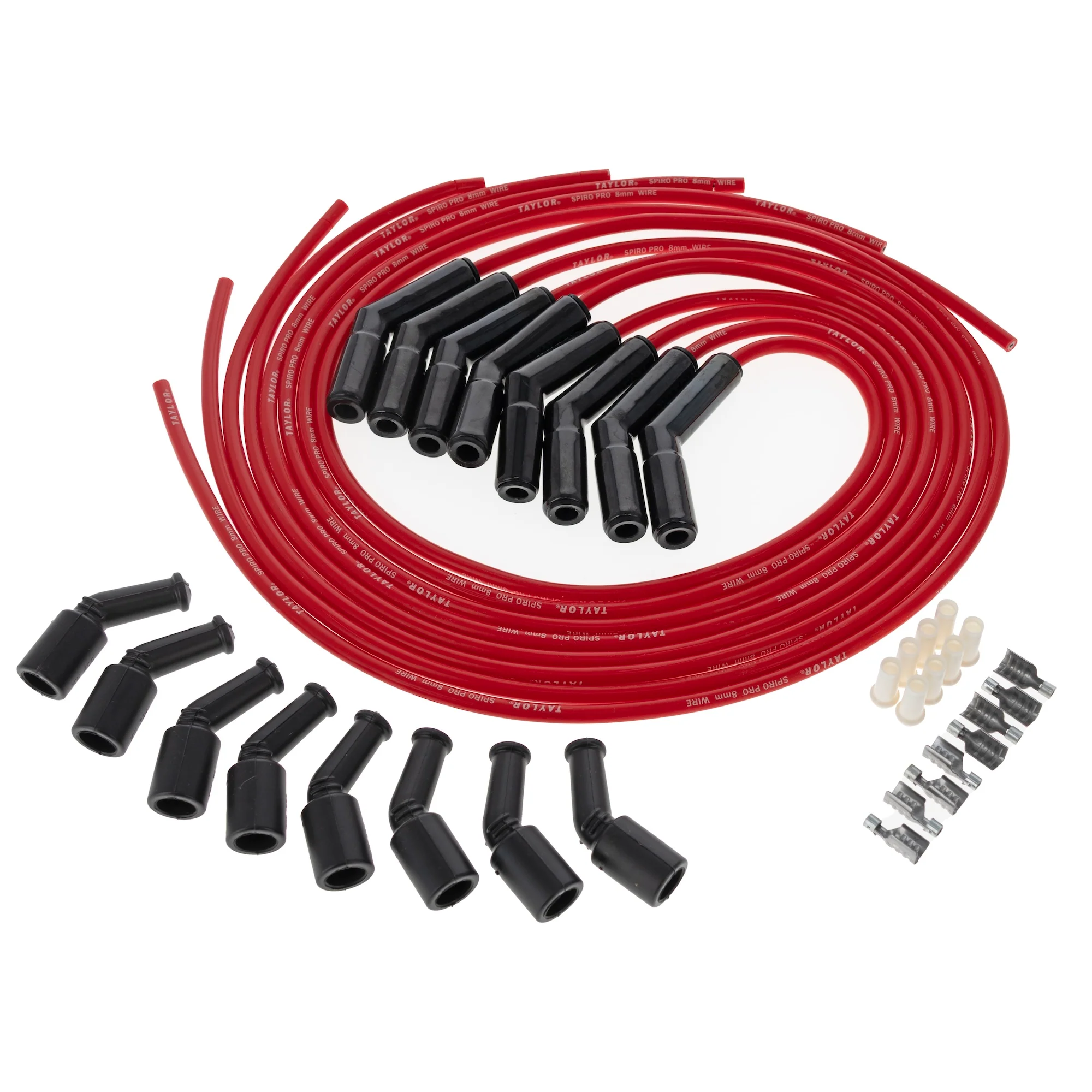 LS Engines Universal 8mm Spiro-Pro Black Ceramic Boots Spark Plug Wire Set (Available in 2 Colors)
