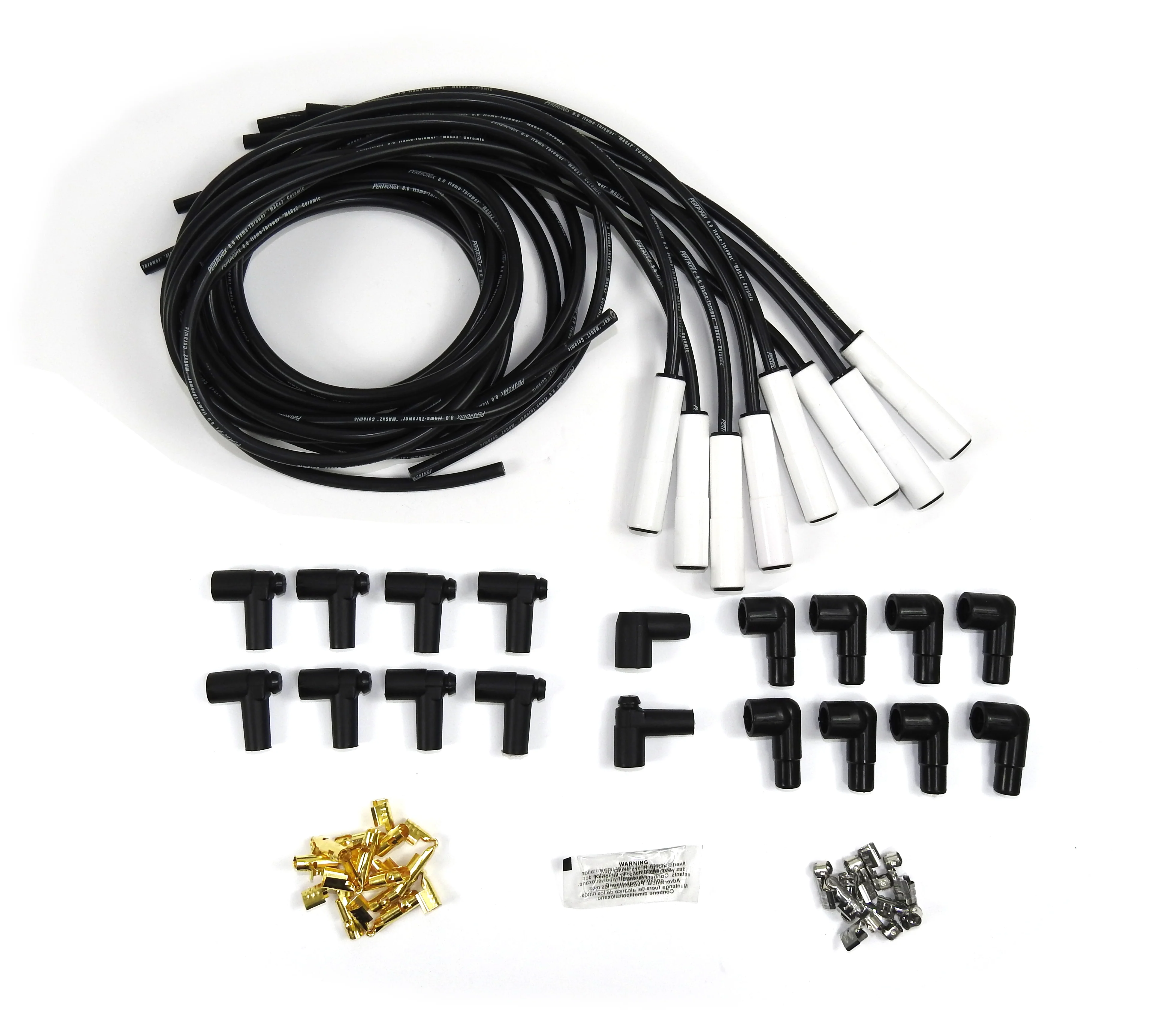 Universal 8mm MAGx2 White Ceramic Boot Spark Plug Wire Set (Available in 3 Boot Angles) - Image 4