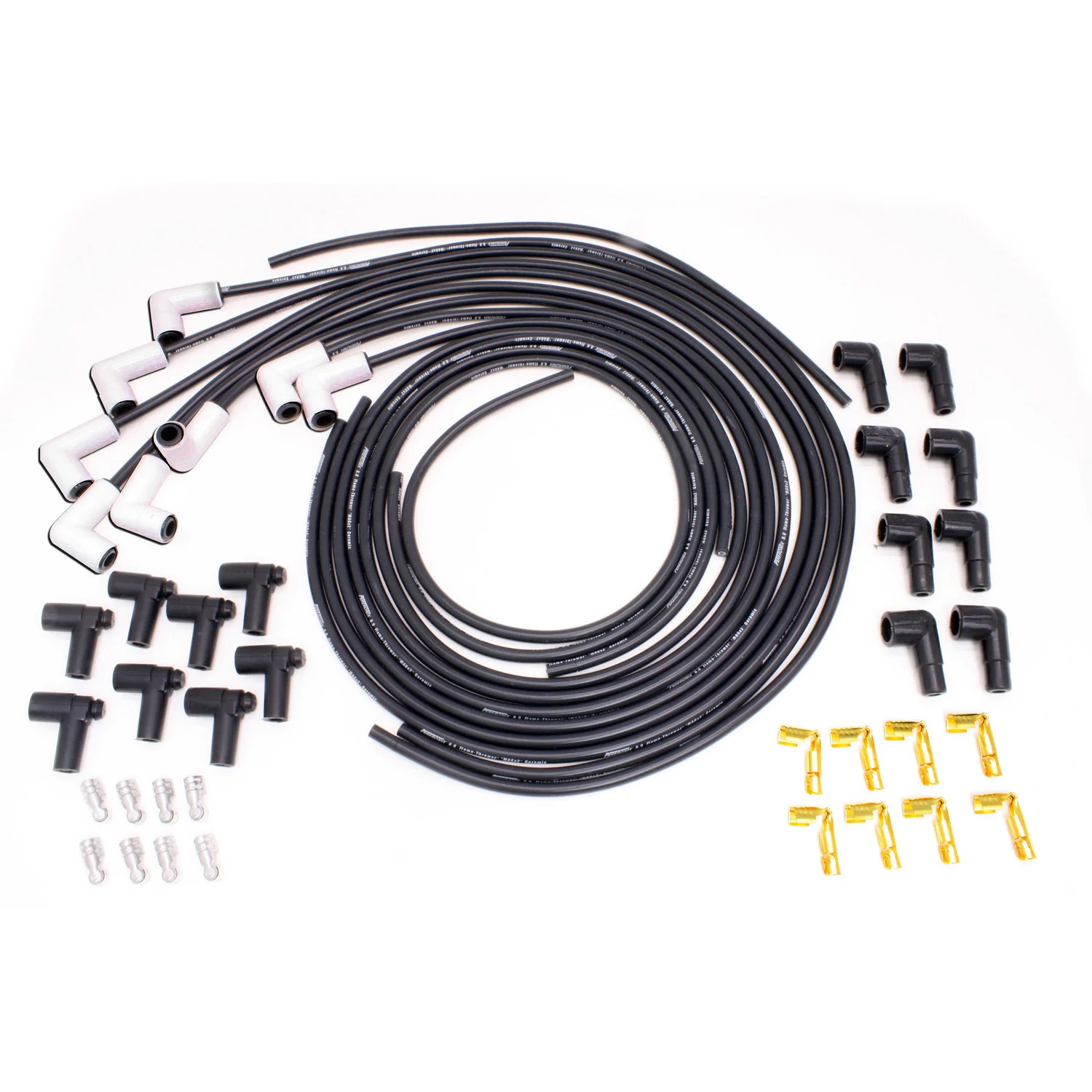 Universal 8mm MAGx2 White Ceramic Boot Spark Plug Wire Set (Available in 3 Boot Angles) - Image 5