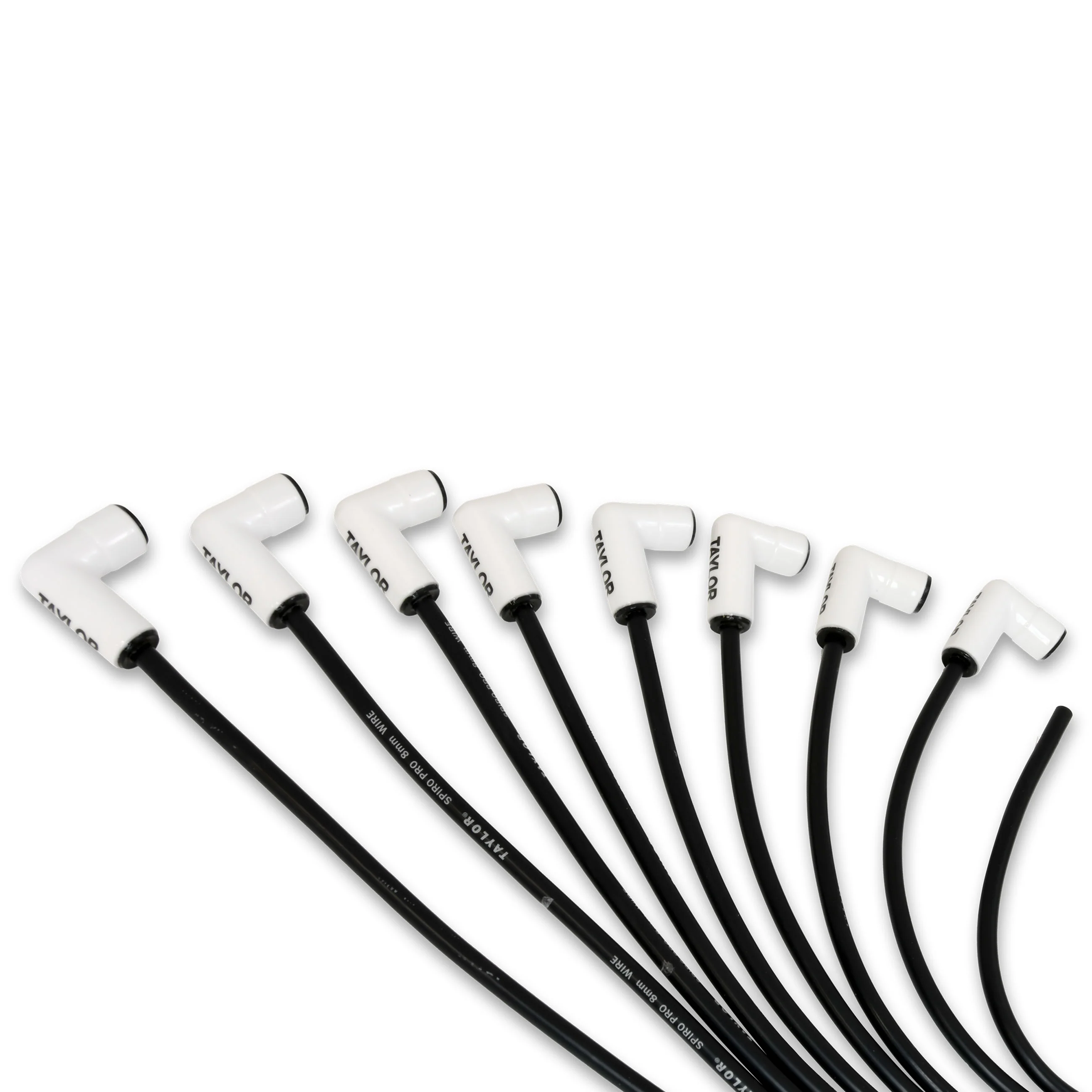 Universal 8mm Spiro-Pro with White Ceramic Boots Spark Plug Wire Set - Image 2